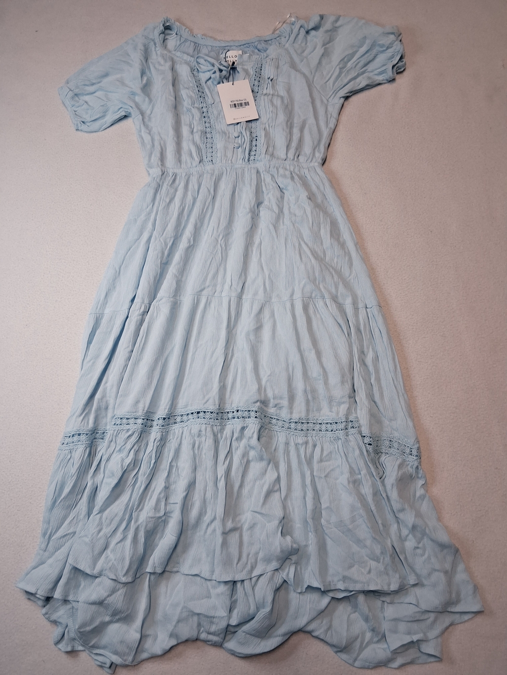 Hello Molly Light Blue Boho Tiered Maxi Dress